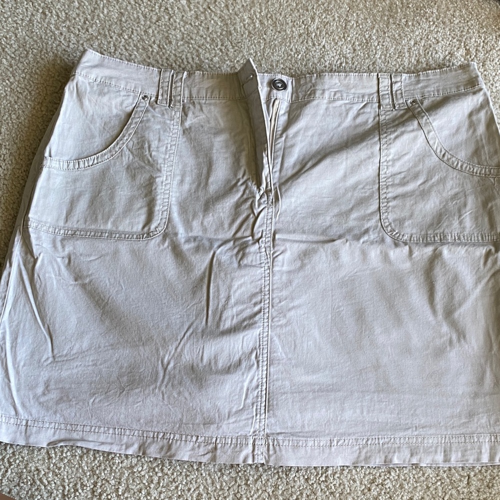 Beige Casual Mini Skirt